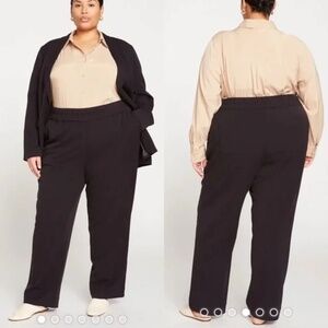 Universal Standard Eden Black Long Twill Pull On Trouser (NWT)